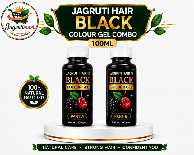 JAGRUTI NATURAL HAIR BLACK COLOUR GEL COMBO (100ML)